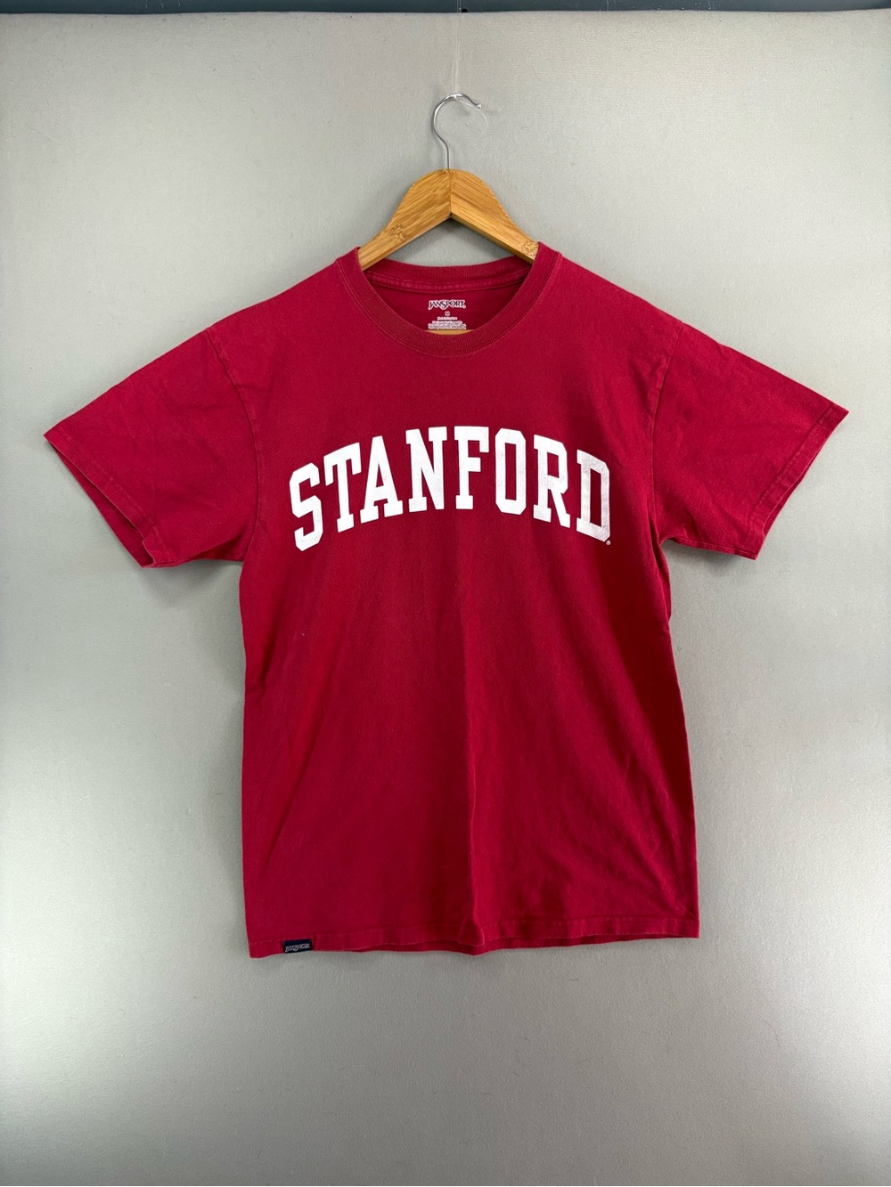 Retro JanSport Stanford University Crewneck T-Shirt, Medium Red Classic